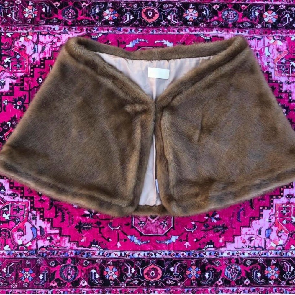Kelli Kouture Brown Faux Fur Shawl